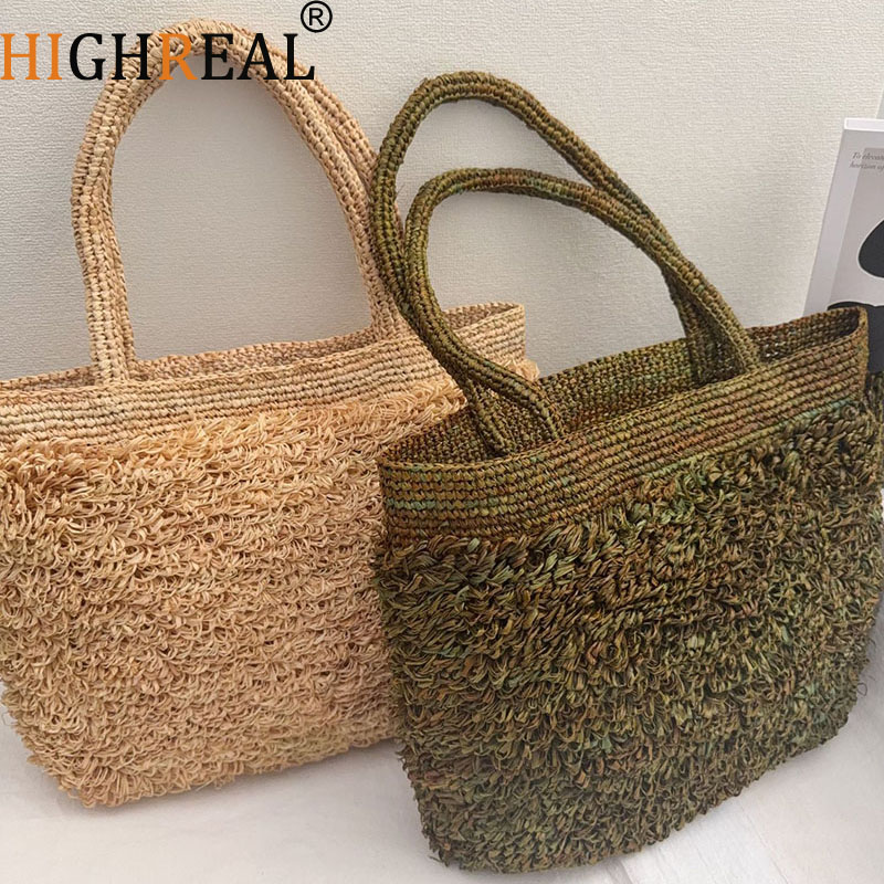 Crochet Bag Raffia - 럭셔리 라피아 밀짚 가방 보헤미안 스타일