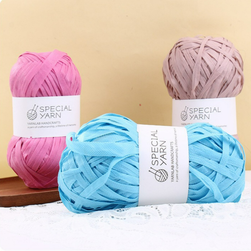 100g/개 라피아 플랫얀, 핸드 크로셰 뜨개질 모자  - Crochet Bag Raffia 리뷰 및 가격