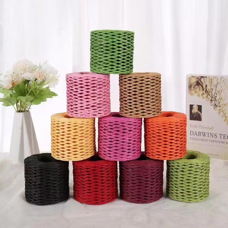 190g 라피아 원사, 대나무 섬유로 만든 밀짚 종이  - Crochet Bag Raffia 리뷰 및 가격