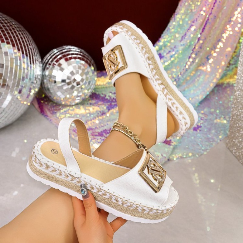 여성 플랫폼 에스파드리유 샌들, 라인스톤 메탈 버클 오 - Wedge Espadrille Women 리뷰 및 가격