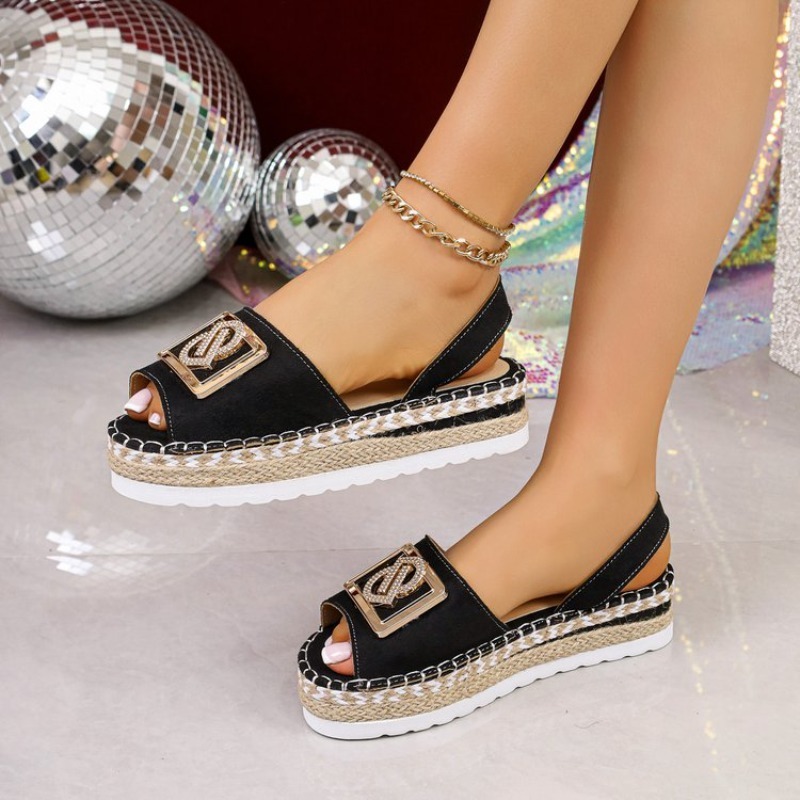 여성 플랫폼 에스파드리유 샌들, 라인스톤 메탈 버클 오 - Wedge Espadrille Women 리뷰 및 가격