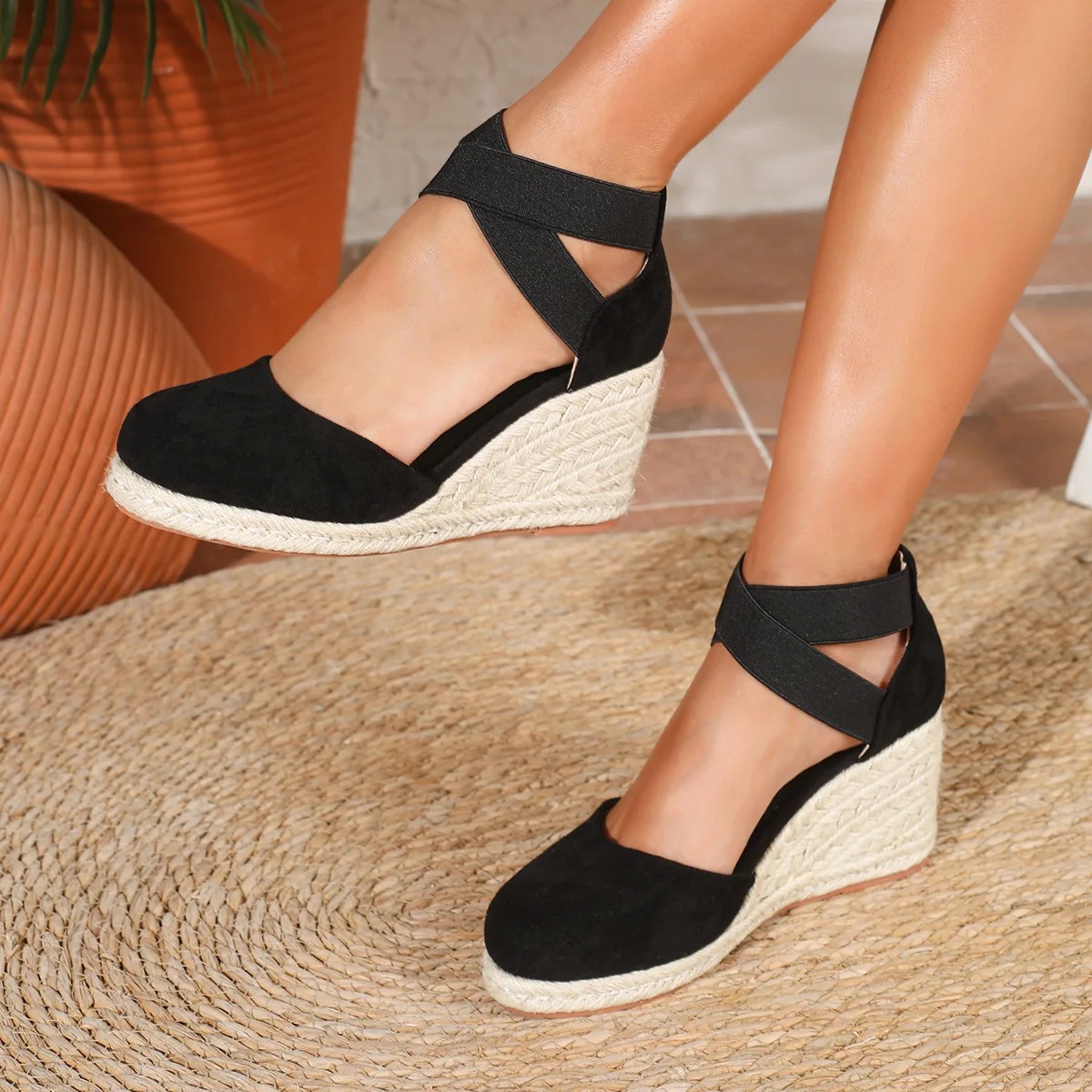 커버 토 여성용 에스파드리유 웨지 샌들 발목 스트랩 여 - Wedge Espadrille Women 리뷰 및 가격