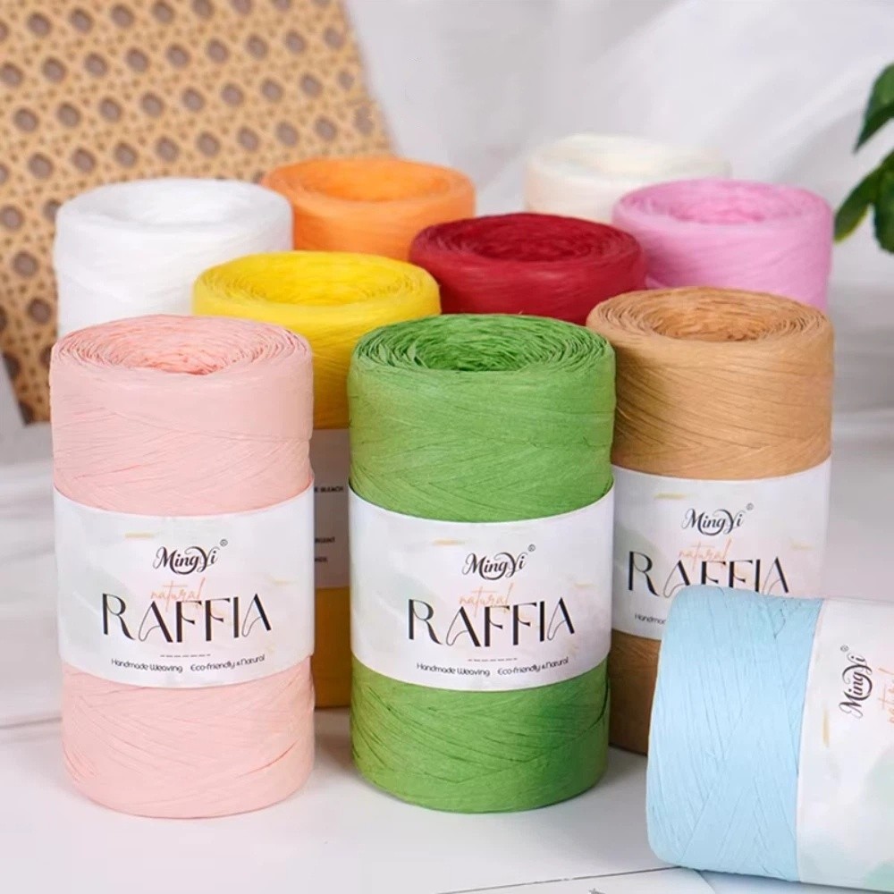 DIY 멀티 컬러 라피아 원사 DIY 손뜨개 라피아 코 - Crochet Bag Raffia 리뷰 및 가격