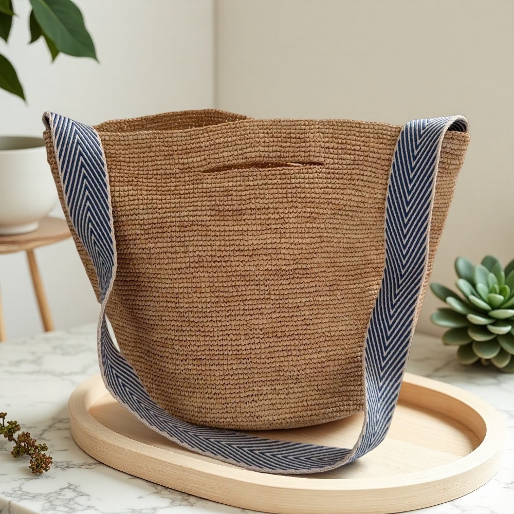 새로운 라피아 레인보우 버킷백 컬럼 크로셰 여성용 숄더 - Crochet Bag Raffia 리뷰 및 가격