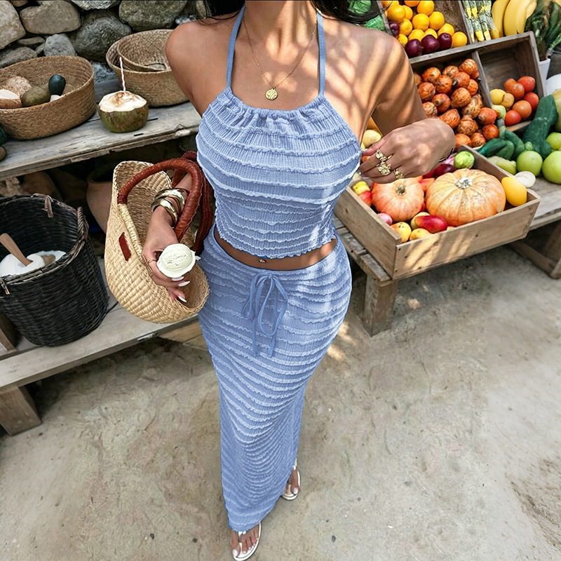섹시하고 우아한 투피스 스커트 세트 2026 여성 여름 - Maxi Dress Halter 리뷰 및 가격