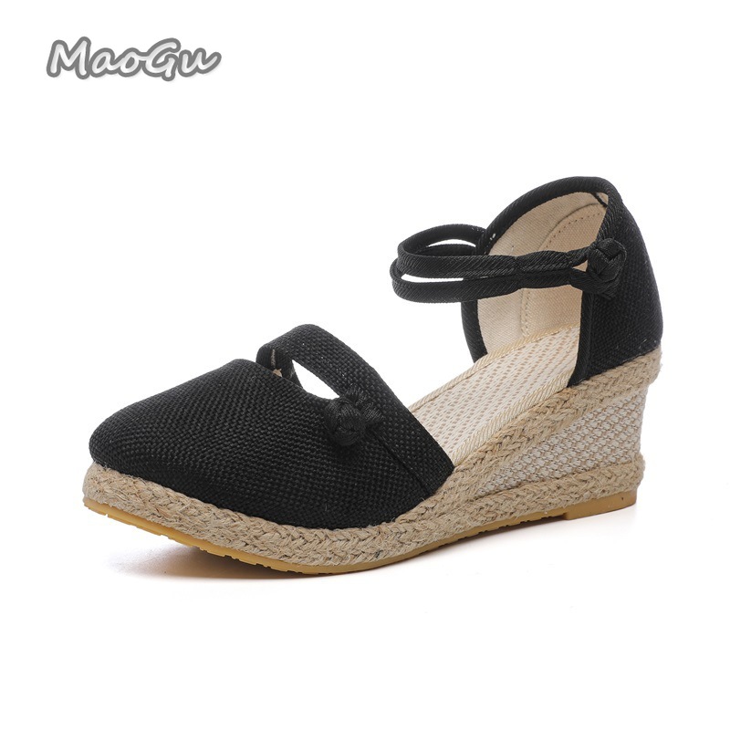 여성용 리넨 에스파드리유 웨지 샌들 라운드 토 앵클 스 - Wedge Espadrille Women 리뷰 및 가격