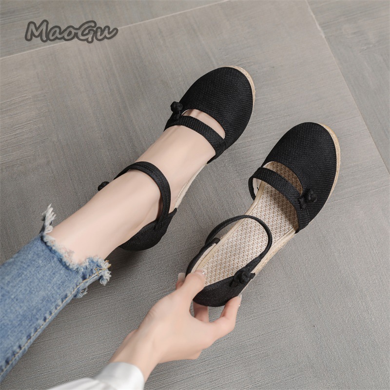 여성용 리넨 에스파드리유 웨지 샌들 라운드 토 앵클 스 - Wedge Espadrille Women 리뷰 및 가격